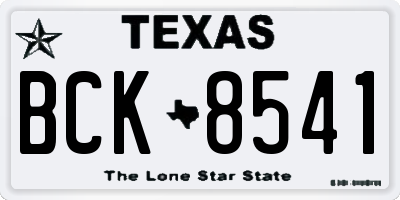 TX license plate BCK8541