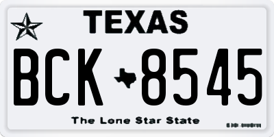 TX license plate BCK8545