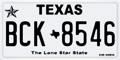 TX license plate BCK8546