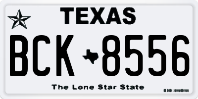 TX license plate BCK8556