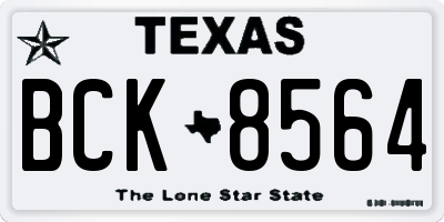 TX license plate BCK8564