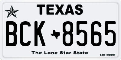 TX license plate BCK8565