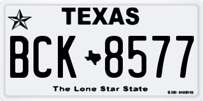 TX license plate BCK8577