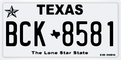 TX license plate BCK8581