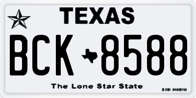 TX license plate BCK8588