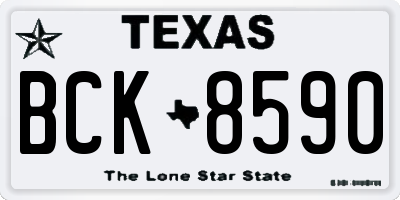 TX license plate BCK8590