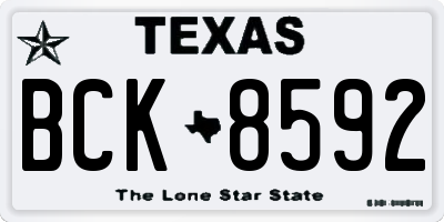TX license plate BCK8592