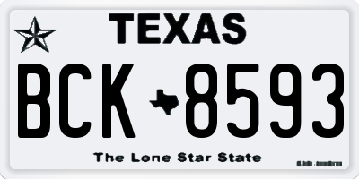 TX license plate BCK8593