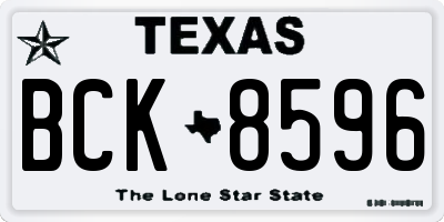 TX license plate BCK8596