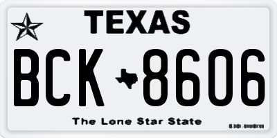 TX license plate BCK8606