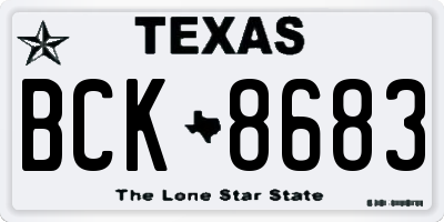 TX license plate BCK8683