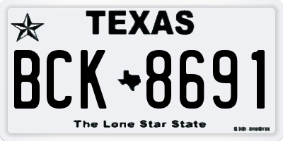 TX license plate BCK8691