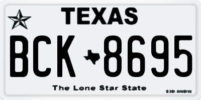 TX license plate BCK8695