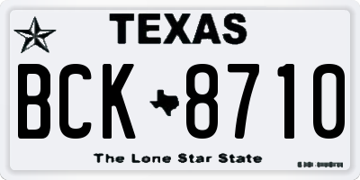 TX license plate BCK8710