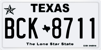 TX license plate BCK8711