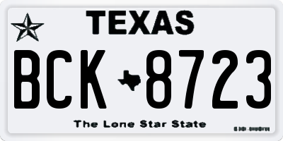 TX license plate BCK8723