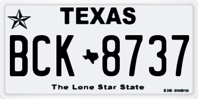 TX license plate BCK8737