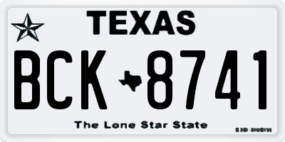 TX license plate BCK8741