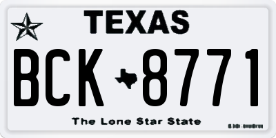 TX license plate BCK8771