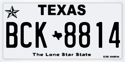 TX license plate BCK8814