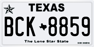 TX license plate BCK8859
