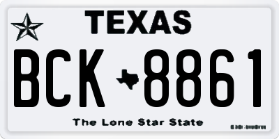 TX license plate BCK8861