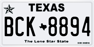 TX license plate BCK8894