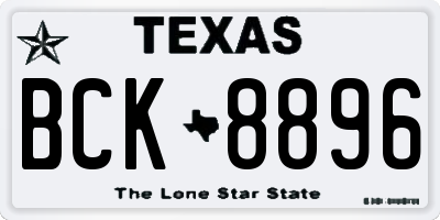 TX license plate BCK8896