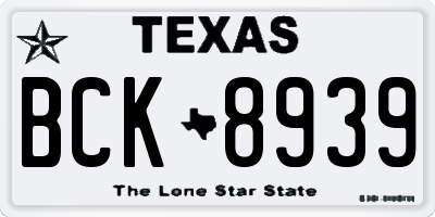 TX license plate BCK8939