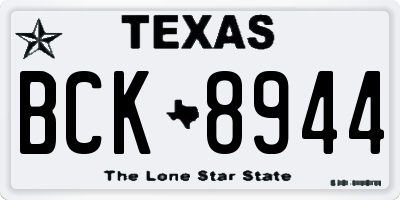 TX license plate BCK8944