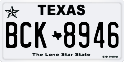 TX license plate BCK8946