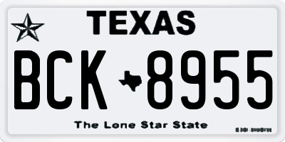 TX license plate BCK8955