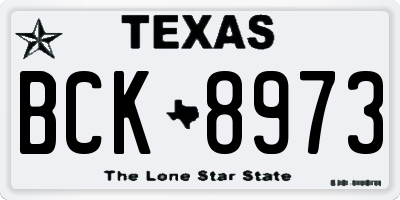 TX license plate BCK8973