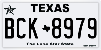 TX license plate BCK8979