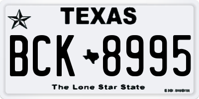 TX license plate BCK8995