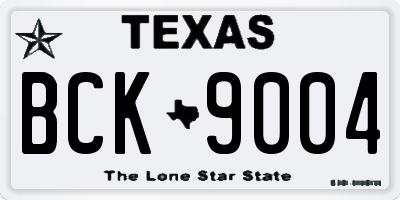 TX license plate BCK9004