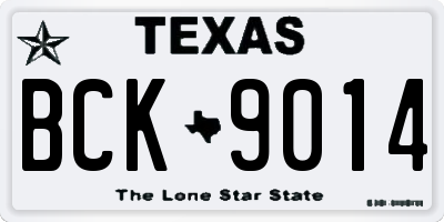 TX license plate BCK9014