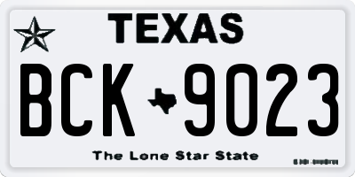 TX license plate BCK9023