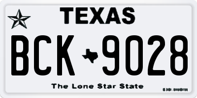 TX license plate BCK9028