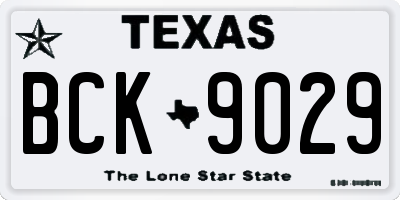 TX license plate BCK9029