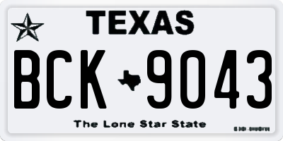 TX license plate BCK9043