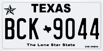 TX license plate BCK9044