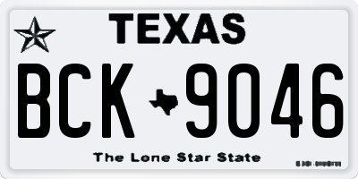 TX license plate BCK9046