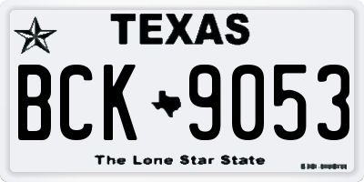 TX license plate BCK9053