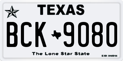 TX license plate BCK9080
