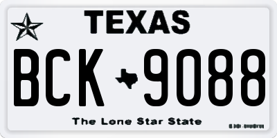 TX license plate BCK9088