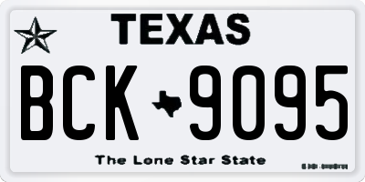 TX license plate BCK9095