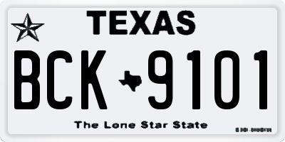 TX license plate BCK9101