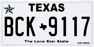 TX license plate BCK9117