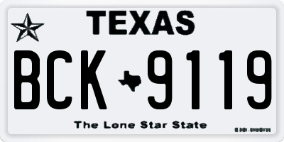 TX license plate BCK9119